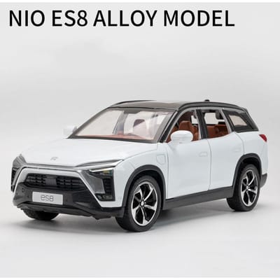1:24 Modèles Miniatures de Voitures Jouets en Alliage Nio Es8 Métal Moulé par Injection Tirer en Arrière Son Lumière 6 Portes Ouvertes Véhicules Jouets Cadeaux pour Enfants