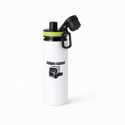 Hacebo® - vrachtwagen kop stuk met eigen naam waterfles met draaidop groen - Vrachtwagen chauffeur - vrachtauto chauffeurs - iemand die houdt van vrachtwagens - verjaardag - cadeau - kado - geschenk - water fles - 850ML