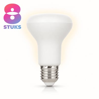 8x Reflector Spaarlamp E27 - 11W - Warm Wit Licht (2700K) - 660 lm - 8 jaar - Niet Dimbaar - R63