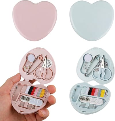 Mini Naaikit voor Reis - 2 Stuks Draagbare DIY Noodreparatie Benodigdheden met Naalden, Katoen, Knopen en Draad