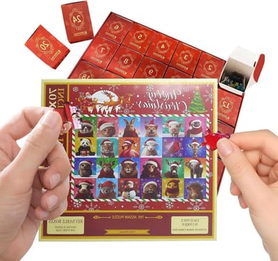 Kerst Puzzel - Advent Kalender - Feestelijke Vreugde - 24 Dagen Bouwen - 1000 Stukjes - Dierenmotief