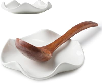 Keramische Lepelhouder voor Keuken - Ideaal voor Kooklepels, Theelepels en Tang - Praktische en Stijlvolle Keukenaccessoire (Wit, 13cm)