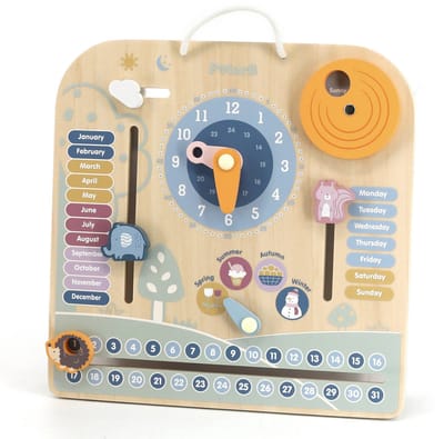 Viga PolarB houten leerklok met kalender - Kinderbord