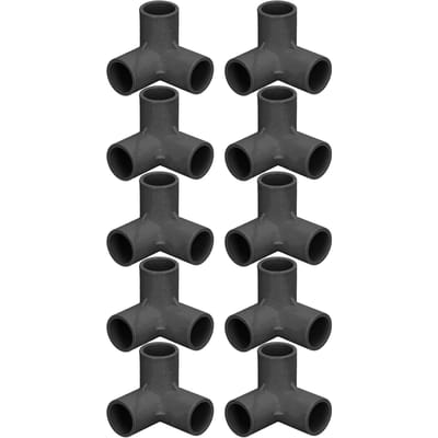 10PCS Raccords de tuyauterie 3 voies Raccord en T en plastique PVC Raccord coude Raccord d'angle Diamètre intérieur 25 mm Blanc noir