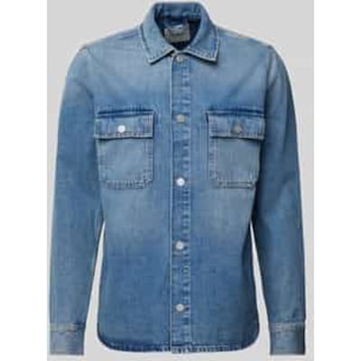 Relaxed fit overhemdjack met paspelzakken op de borst