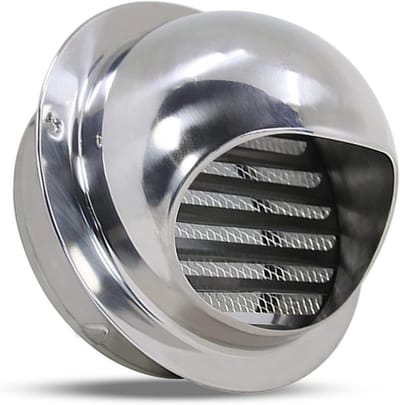 Ventilatierooster Ronde - Afdekking Ventilatiekap - Frisse Lucht - Met Ingebouwd Gaas - 150mm - Zilver
