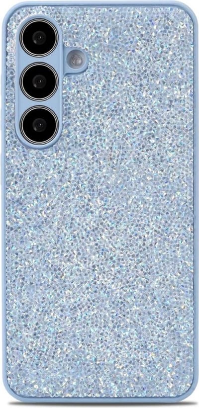 Diamant Glitter Back Cover – Geschikt voor Samsung Galaxy A15 / A15 5G - Glanzend Telefoonhoesje met Diamantpatroon – Slank & Beschermend Ontwerp - Blauw