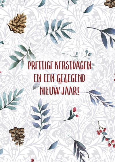 Kerstkaart 'Prettige kerstdagen - wit' ' 12 stuks met envelop