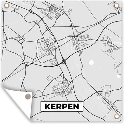 Tuin poster Kerpen - Kaart - Stadskaart - Duitsland - Plattegrond - 200x200 cm - Tuindoek