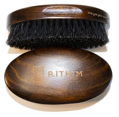 Rithim® Baardborstel van Kersenhout & natuurlijk zwijnenhaar - Baardverzorging & styling - Voor na gebruik van baardolie en/of baardbalsem - Beard Brush