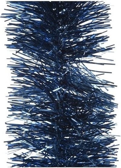 Decoris Folie slinger - donkerblauw - L270 x H10 cm - folie - kerstslingers - kerstboomversiering - guirlande