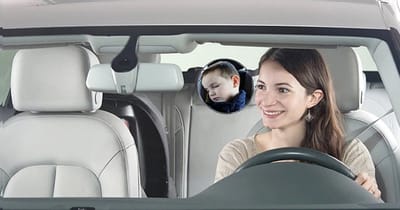 CHPN - Kinderspiegel voor in de auto - Achterbankspiegel - Autospiegel Achterbank - Babyspiegel - Baby in de gaten houden in auto - Rond 17CM