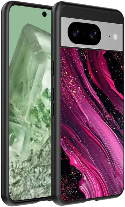 Geschikt voor Google Pixel 8 Telefoonhoesje met marmer opdruk - TPU backcover case marble design - Paars Roze - Smartphonica geschikt voor Google Pixel 8