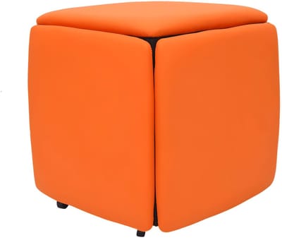 5-in-1 zitkubus – Voor woonkamer en slaapkamer – Comfortabele zitkubus met zwenkwielen – Grijs, Zwart, Blauw
