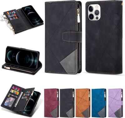 Luxe Telefoonhoesje geschikt voor Apple iPhone 14 Pro | Hoogwaardig Leren Bookcase | Lederen Wallet Case | Luxe Uitstraling | Pasjeshouder | Zwart