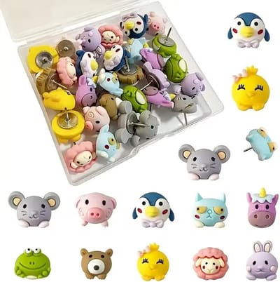 Punaises, grappige dierenpunaises voor prikbord en whiteboard, decoratieve spelden voor foto's, posters en notities