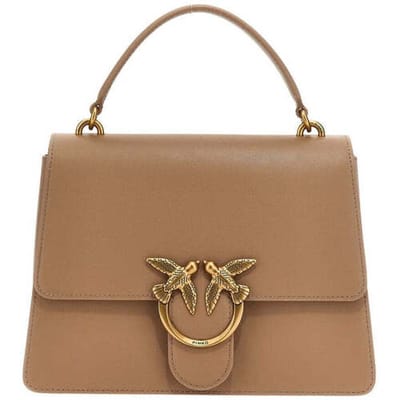 PINKO Handtas Schoudertas Love One Top Handle Classic Light Ginger Biscuit - Antique Gold Taupe
