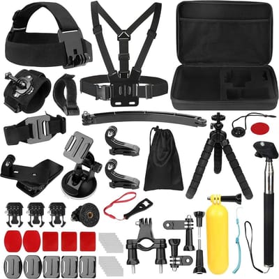 GELLDG Accessoires voor actiecamera's - Accessoirekits voor actiecamera's - 50-in-1 accessoirekit voor actiecamera's - Geschikt voor Hero 13/12/11/10/9/8 Black, Max/Fusion, Insta360,SJCAM, REMALI en andere modellen.