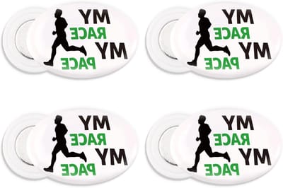 Set van 4 Magnetische Startnummer Clips voor Hardlopers - Ovalen Magnetische Nummerhouder voor Marathon, Triathlon en Fietsen zonder Speld