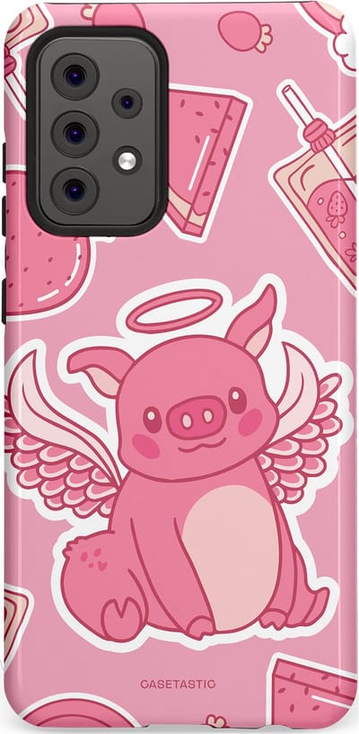 Casetastic Hoesje Geschikt voor Samsung A52 (4G/5G/s) - Stijlvolle Beschermende Duo-layer Case - Varken vleugels