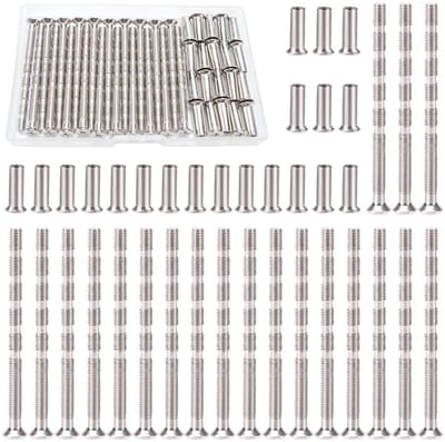 Dailygoods- Verbindingsschroeven 20 Stuks - Vernikkeld Staal - Hulsschroeven - Afbreekschroef - Hoogwaardig Materiaal - 60 mm Lengte - Deurschroeven