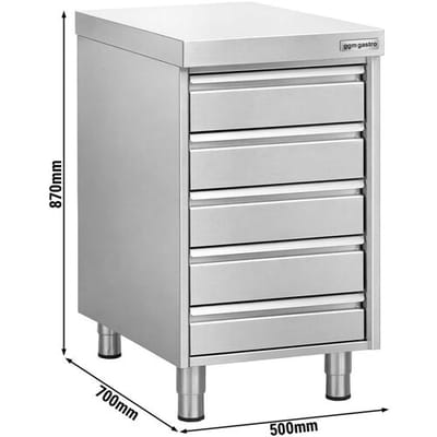 GGM Gastro Schubladenschrank mit 5 Schubladen für Teigbällchen - 500x700mm