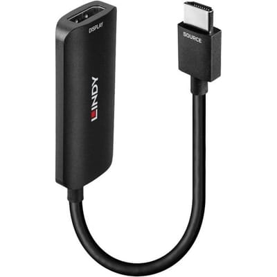 LINDY 38329 HDMI Adapter [1x HDMI - 1x DisplayPort, Micro-USB] Zwart 0.157 m