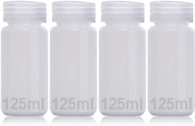 Dailygoods- Laboratoriumfles 125 ml - Lekvrije Fles - HDPE - Brede Hals - Chemische Weerstand - Geschikt voor Voedsel - Opslagfles