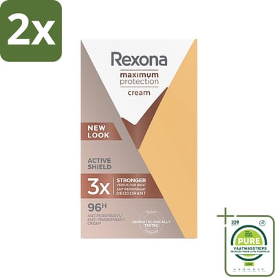 Rexona - Deodorant Stick - Maximum Protection - Extra Sterke Bescherming - 45 ml - Voordeelverpakking - 2 stuks - Antitranspirant - Deodorant
