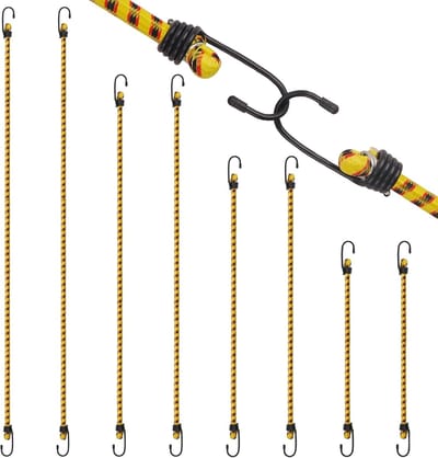 Set van 10 Spanbanden met Haken - Elastische Rubberen Spanners in 4 Maten (40-100 cm) voor Bagage, Fiets en Auto