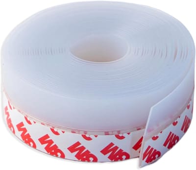 Famanu - Met sticker, lengte 5 m, toegangsdeur, warmte-isolatie, deuren en ramen, koudebescherming, geluidsisolatie (transparant)