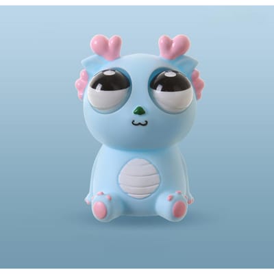 Knijp in het Hoofd Pop Ogen! Raar & Bevredigend Draak Fidget Speeltje Uitklapbaar Oog Speeltje Stressverlichter blauw