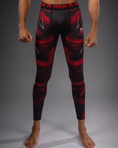 Venum Matupa Spats – Zwart/Rood/Zilver | Compressielegging voor MMA, BJJ & Intensieve Training - M