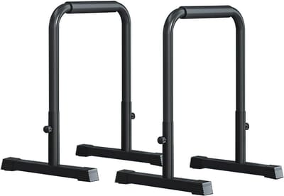 Dip Station - Krachtstation - Thuis workout - In hoogte verstelbaar - 200 kg draagvermogen - Zwart