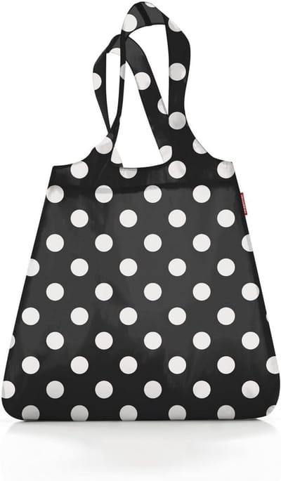 Mini Maxi Shopper - Opvouwbare Compacte Rugzak - Waterafstotend in Witte Stippen
