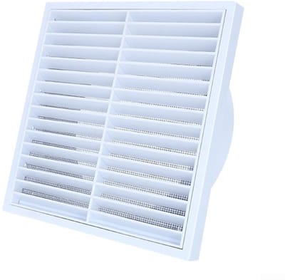 Allecto - Ventilatierooster - Luchtuitlaat - Ideaal voor afzuigventilatie - 100 mm - Kunststof - Geschikt voor binnen en buiten - Compact model