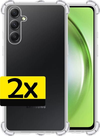Hoesje - 2 Stuks - Geschikt voor Samsung Galaxy A54 - Sterk & Shockproof - Siliconen Case - Back Cover - Telefoon Hoes Shock Proof - Telefoonhoesjes - Transparant