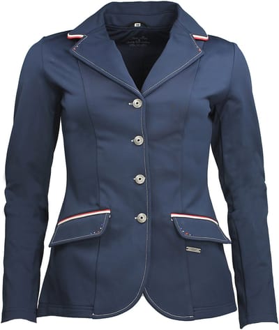 QHP Wedstrijdjas Coco Navy/Wit/Rood - 40