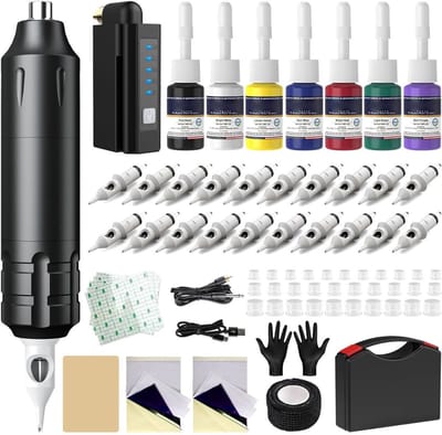 CLVP® Hoge Kwaliteit Tattoo Machine met Accessoires - Tattoo Machines Draadloos - Tattoo Set