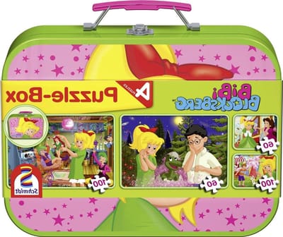 Bibi Blocksberg Puzzelbox - Kinderpuzzel Set - Kinderspel - Metalen Koffer - 28 x 21 x 6 cm - Multicolor