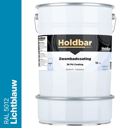 Holdbar Zwembadcoating Lichtblauw (RAL 5012) 10 kg - Zwembadverf - Alle kleuren - Waterdicht - Gemakkelijk reinigen - UV-bestendige Zwembad Verf - Chloor en Chemicaliën Bestendig - 2 Componenten