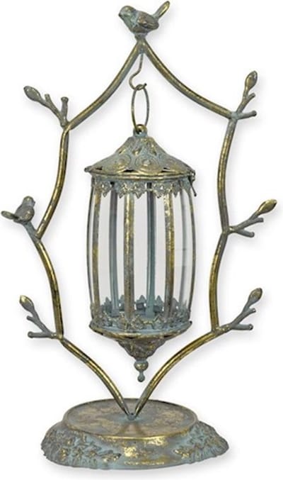 Boutique Trukado - Tinnen Hangende Lantaarn met Vogels op Standaard - Zeer decoratief en duurzaam