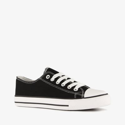 Lage canvas dames sneakers zwart wit - Maat 36