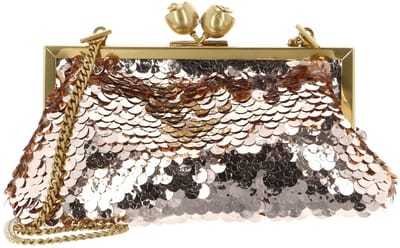 Ted Baker avondtas clutch Sequinz Rose Detail Sequin Clutch Bag Rosegold roségoudkleurig