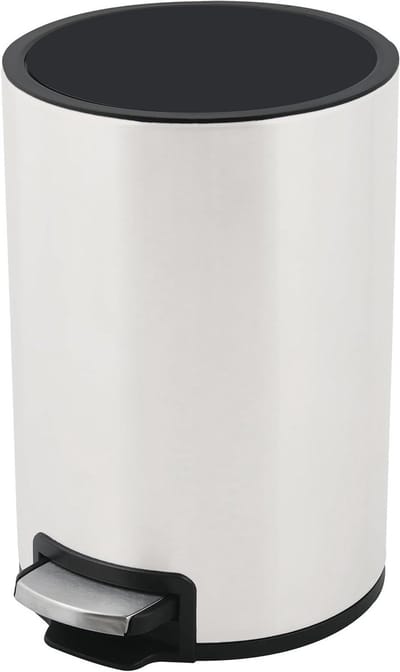 Pedaalemmer Mat Wit - Afvalbak Badkamer - Hygiënisch Afval Weggooien - Afneembare Binnenemmer - 5 Liter Capaciteit