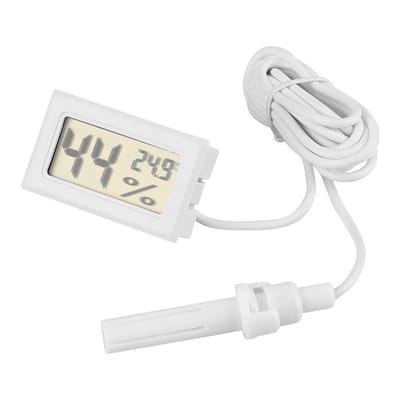 Dailygoods - Thermometer - Hygrometer - Met externe probe - Wit - Ideaal voor koelkast en vriezer - Digitale temperatuur- en vochtigheidsmeter - Gesch...