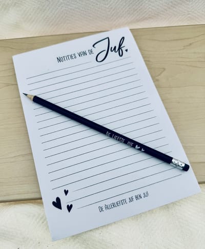 Juf •Cadeaupakket Dames• Notitieblok voor de Juf • Bedankt• Maskertje - Cadeau voor Vrouwen - Perfect Gifts
