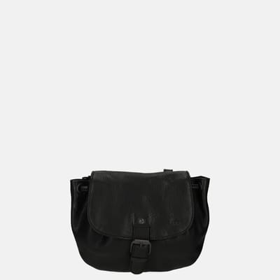 Bear Design Bouline Leren Schoudertasje - Zwart