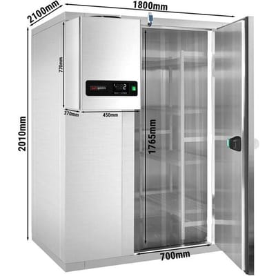GGM Gastro Edelstahl Tiefkühlzelle - 1800x2100mm - 5,13m³ - inkl. Tiefkühlaggregat & Lamellen Zilver