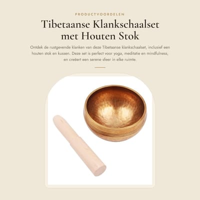Dailygoods- Klankschaalset Inclusief houten spits/kussen - Compact - Meditatie - Yoga - Angstverlichting - Prachtig geluid - Meditatiekom